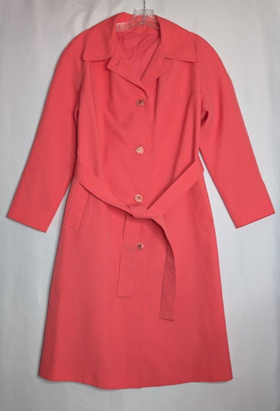 Vintage Twee Retro indiepop vibrant bold Pink Lined Peacoat size 8-10 timeless